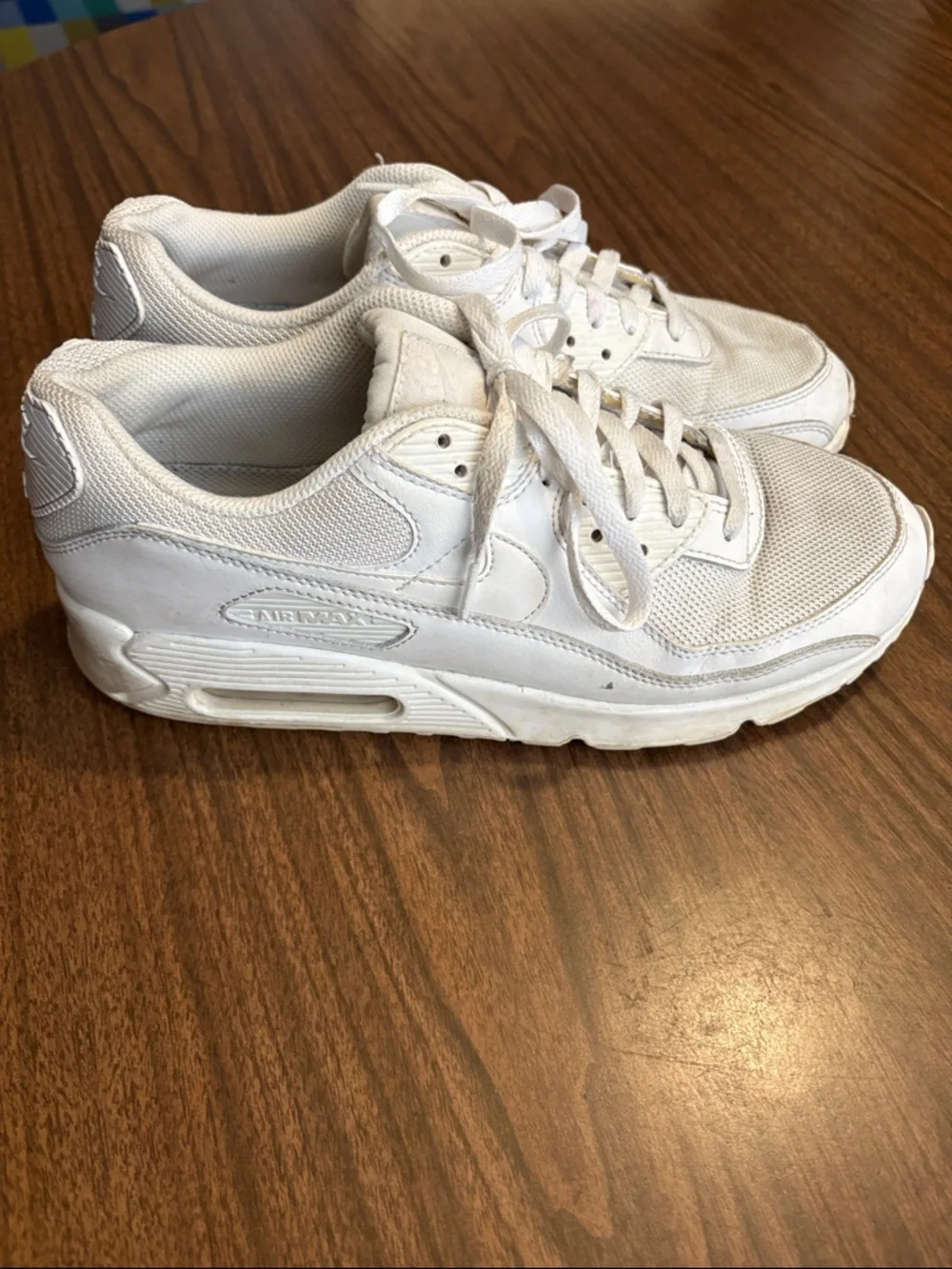 Nike Size 10.5 Nike Air Max 90 Triple White Colorway Sneakers